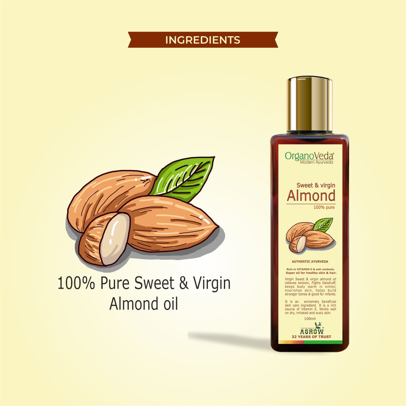 Buy online 100% Pure Almond Oil 50ml from hair for Women by Puriflame for  ₹309 at 27% off | 2023 Limeroad.com